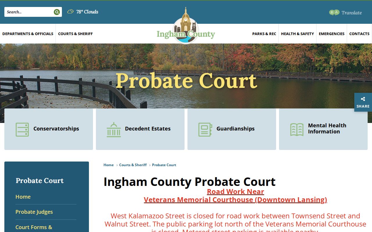 Ingham resident lookup access at Ingham Probate Court