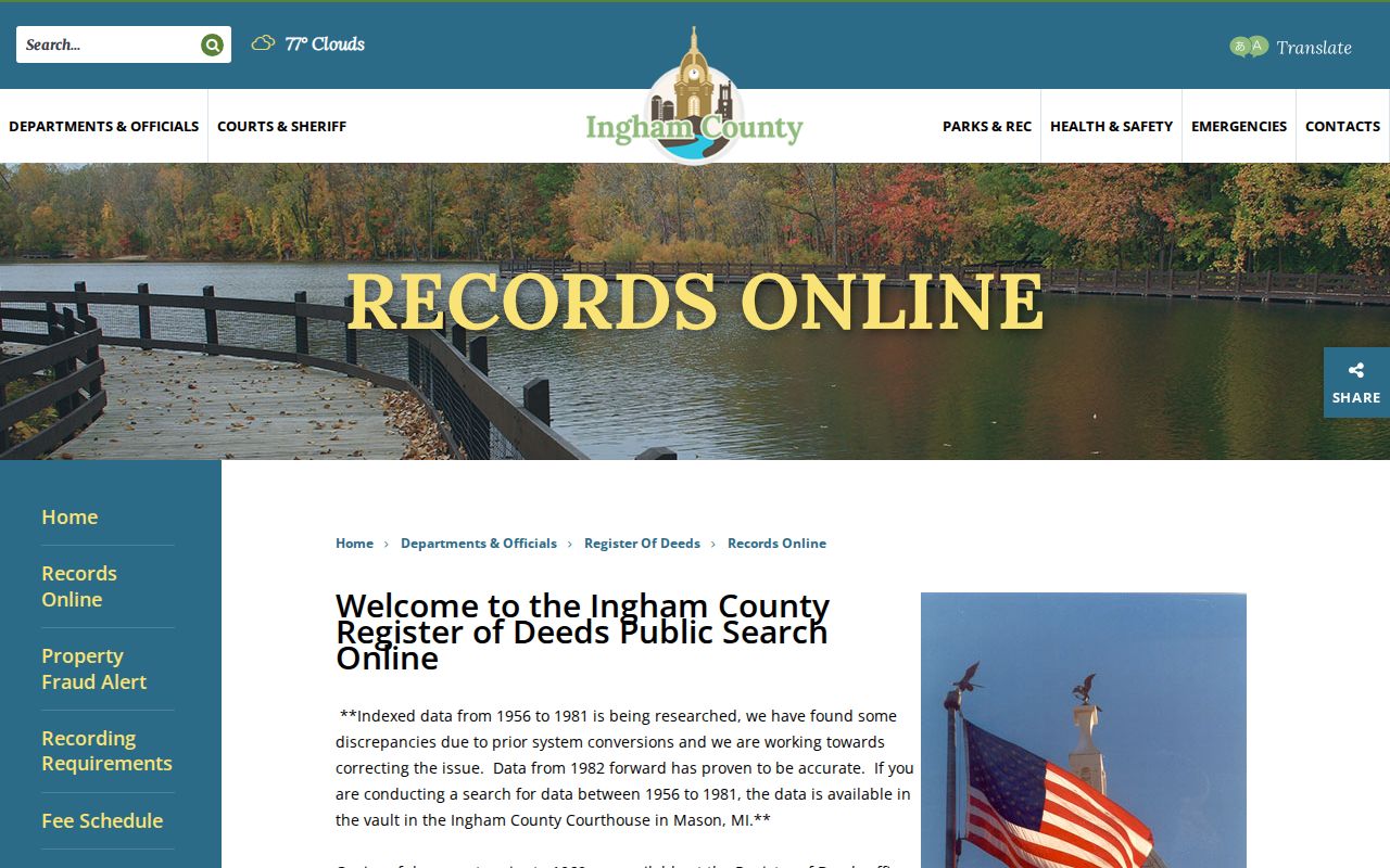 Ingham County street directory records online information